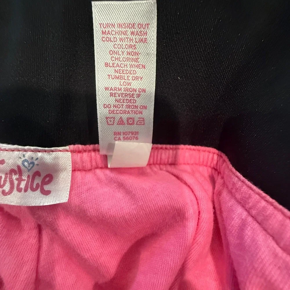 Justice Girls Pink Capri Pants Size 12 Athletic Active Jogger Yoga Athleisure